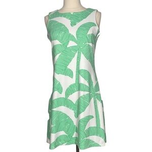 MAHI GOLD Green & White Palm Print Dress